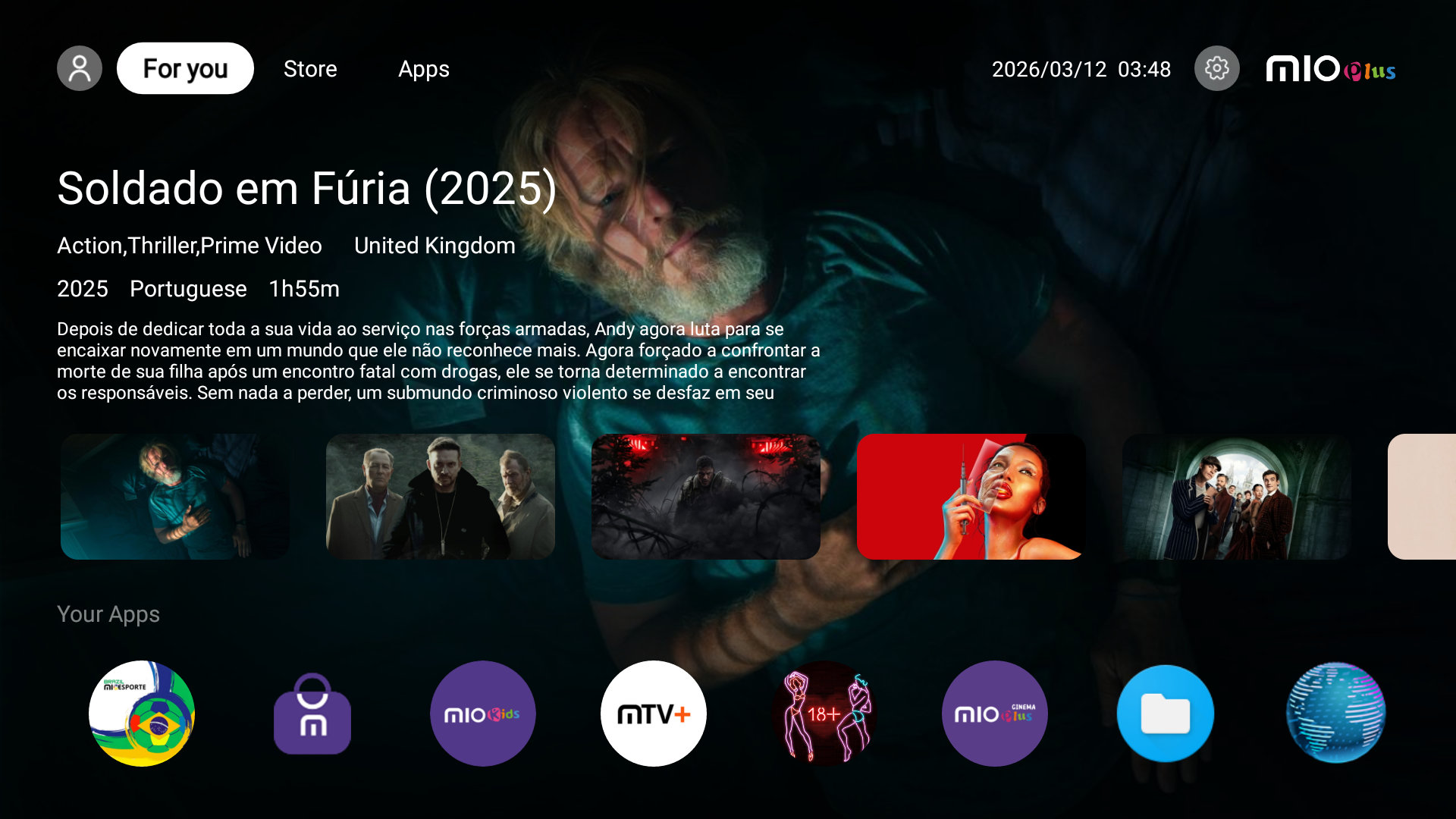 Mioplus S12 – TV Stick 4K Android 14 com Google Assistant e Wi-Fi